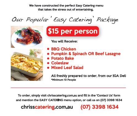 catering chris iga menu easy